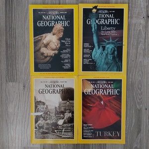 Vintage 80s and 90s National Geographic Magazines Bundle